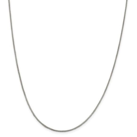 1.25mm Sterling Silver Solid Round Box Chain Necklace, 20 Inch - Picture 3 of 8